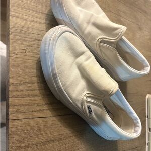Vans Cream Slip-On Shoes